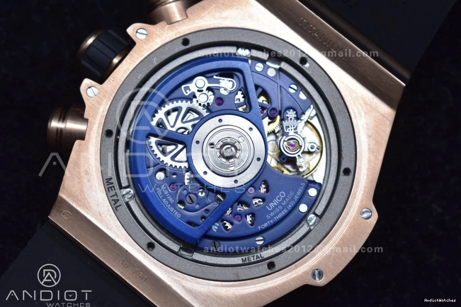 894 Big Skeleton Best Edition on 1:1 RG Hublot Strap Rubber Blue A Unico Dial ZF Blue Bang NewStyle 0509